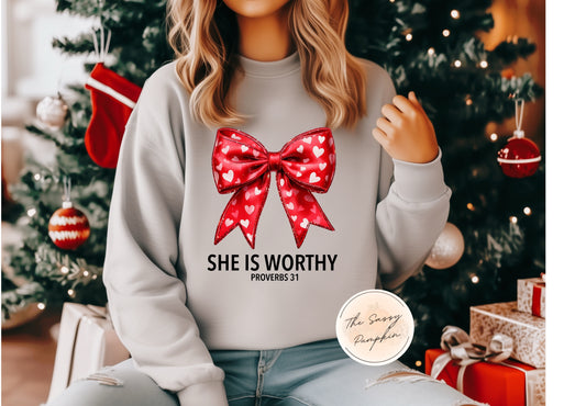 She Is Worthy Sweatshirt